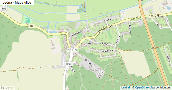 Ječná - mapa ulice