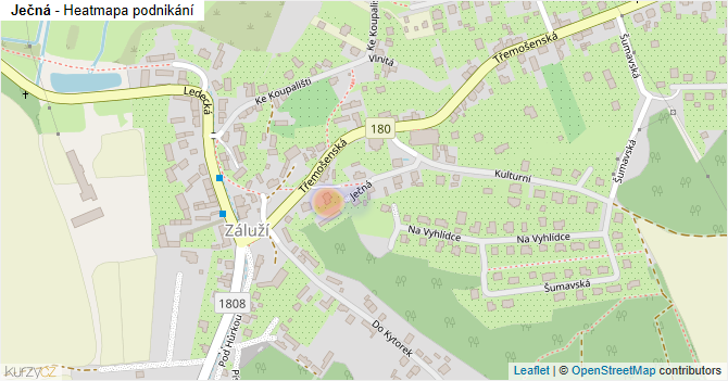 Ječná - mapa podnikání