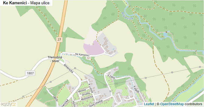 Ke Kamenici - mapa ulice
