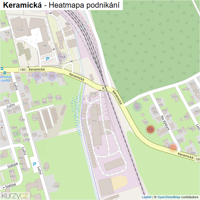 Mapa Keramická - Firmy v ulici.