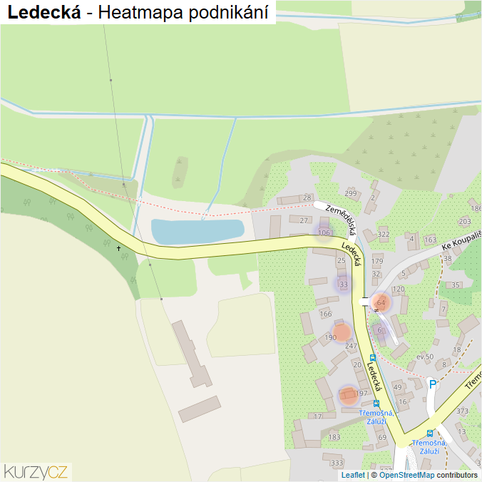Mapa Ledecká - Firmy v ulici.