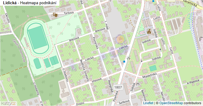 Lidická - mapa podnikání