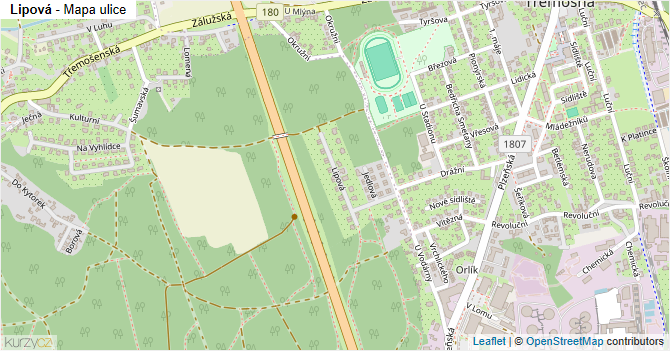 Lipová - mapa ulice