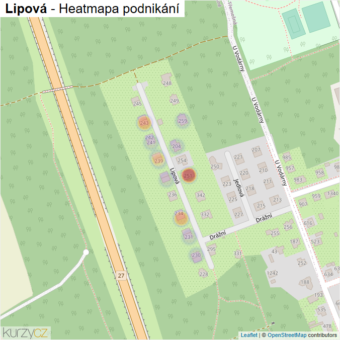 Mapa Lipová - Firmy v ulici.