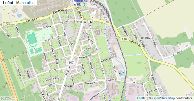 Luční - mapa ulice