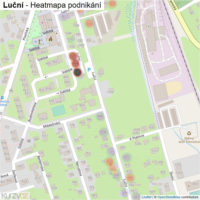Mapa Luční - Firmy v ulici.