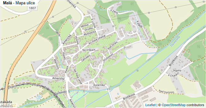 Malá - mapa ulice