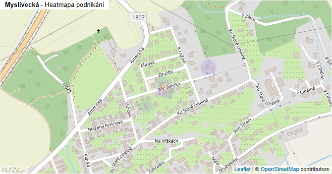 Myslivecká - mapa podnikání