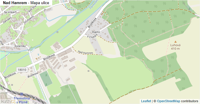 Nad Hamrem - mapa ulice
