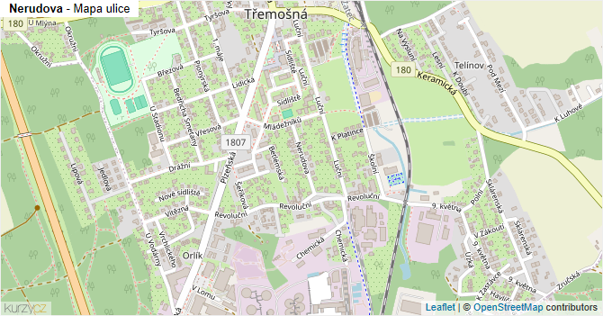 Nerudova - mapa ulice