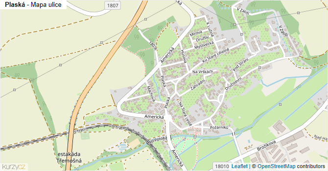 Plaská - mapa ulice