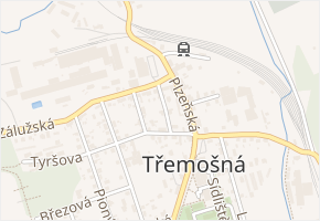 Pod Knihovnou v obci Třemošná - mapa ulice