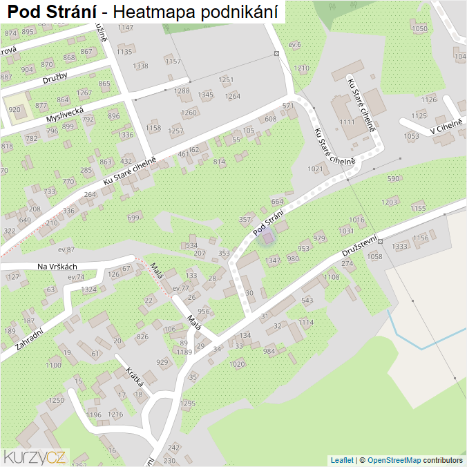 Mapa Pod Strání - Firmy v ulici.