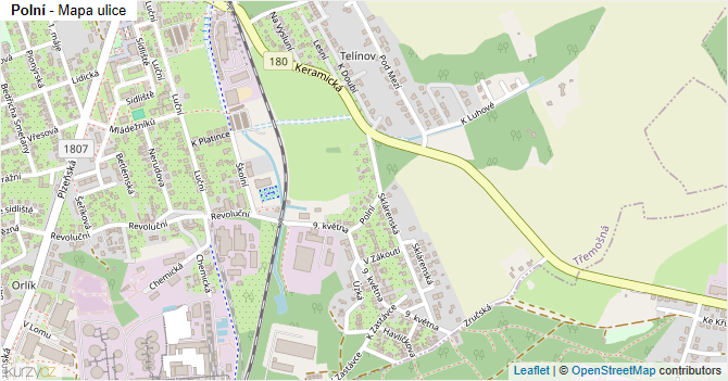 Polní - mapa ulice