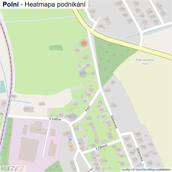 Mapa Polní - Firmy v ulici.