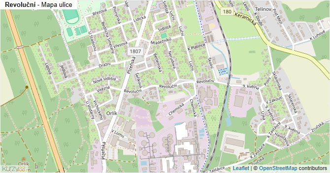 Revoluční - mapa ulice