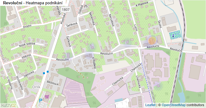 Revoluční - mapa podnikání