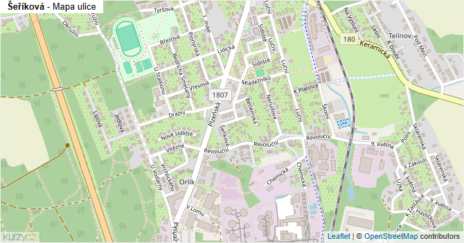 Šeříková - mapa ulice
