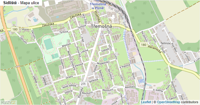 Sídliště - mapa ulice