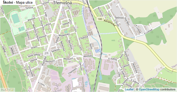 Školní - mapa ulice