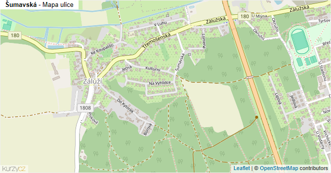 Šumavská - mapa ulice