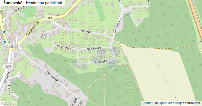Šumavská - mapa podnikání