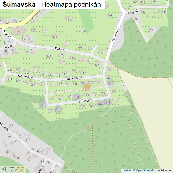 Mapa Šumavská - Firmy v ulici.