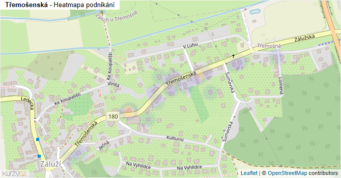 Třemošenská - mapa podnikání