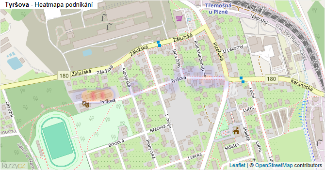 Tyršova - mapa podnikání