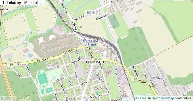 U Lékárny - mapa ulice