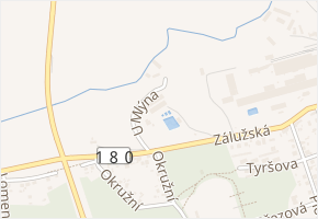 U Mlýna v obci Třemošná - mapa ulice