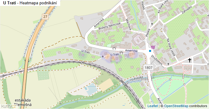 U Trati - mapa podnikání