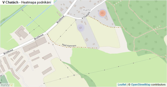 V Chatách - mapa podnikání