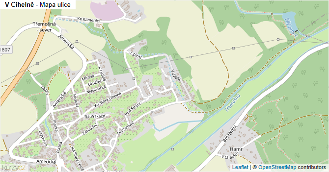V Cihelně - mapa ulice