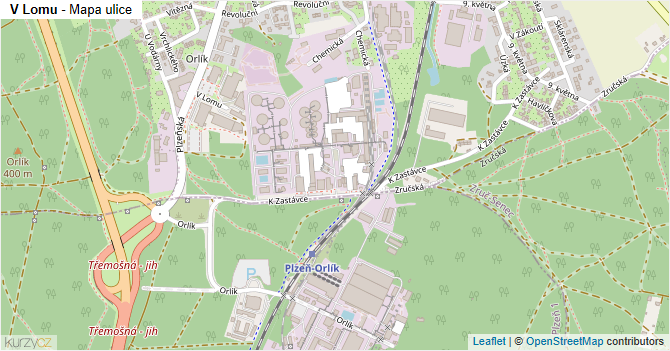 V Lomu - mapa ulice