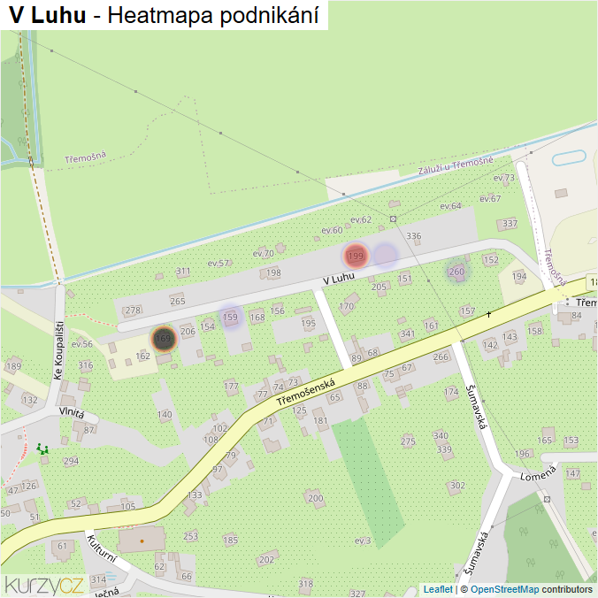 Mapa V Luhu - Firmy v ulici.