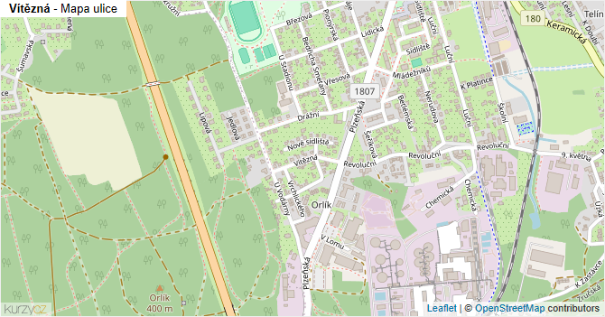 Vítězná - mapa ulice