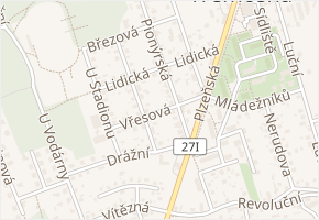 Vřesová v obci Třemošná - mapa ulice