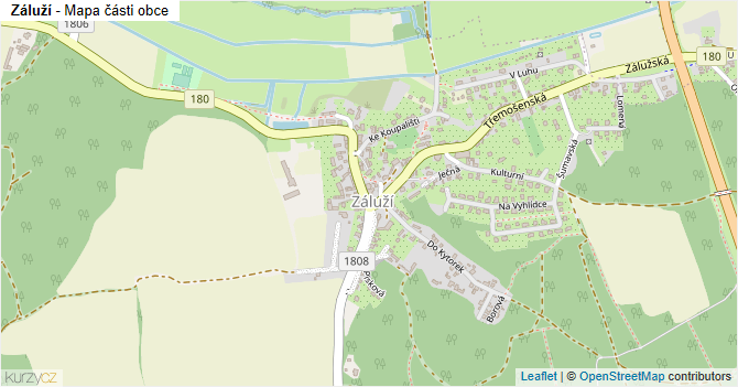 Záluží - mapa části obce