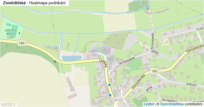 Zemědělská - mapa podnikání