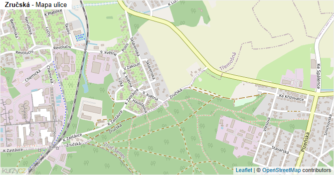 Zručská - mapa ulice