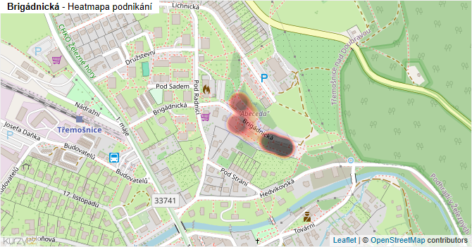 Brigádnická - mapa podnikání