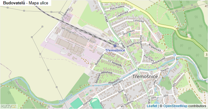 Budovatelů - mapa ulice