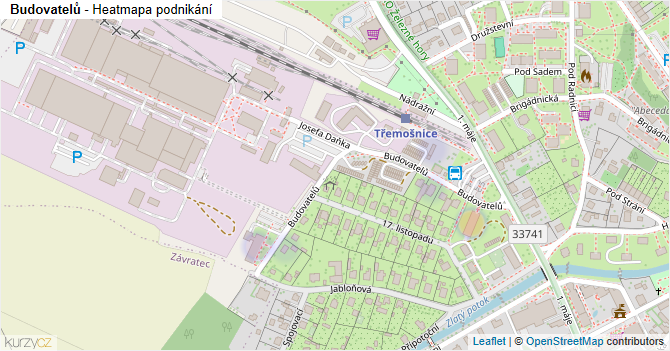 Budovatelů - mapa podnikání