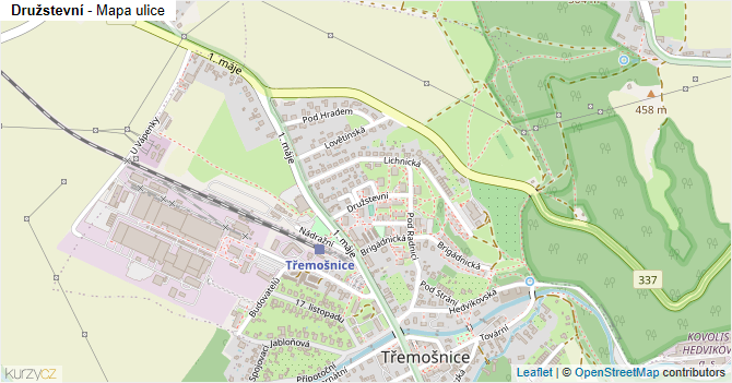 Družstevní - mapa ulice