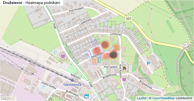 Družstevní - mapa podnikání