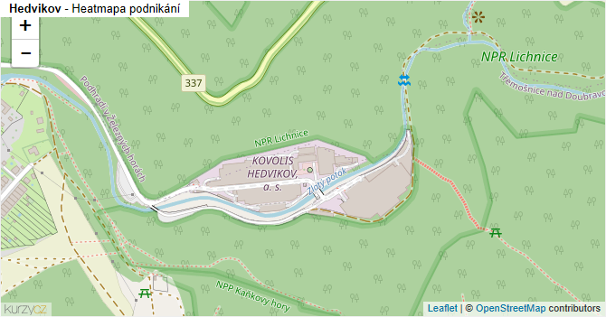 Hedvikov - mapa podnikání