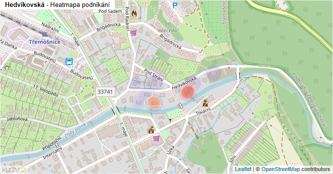 Hedvikovská - mapa podnikání