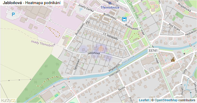 Jabloňová - mapa podnikání
