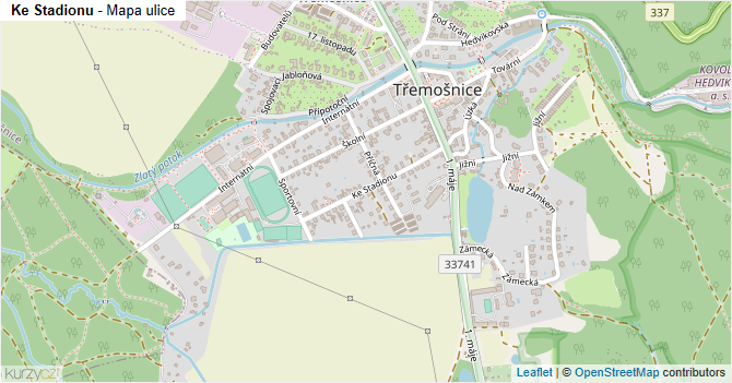 Ke Stadionu - mapa ulice